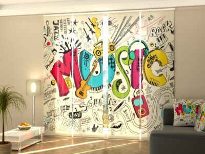 Schiebegardine 4 tlg. Art Music