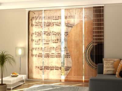Schiebegardine 4 tlg. Guitar and notes