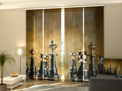 Schiebegardine 4 tlg. Metallic Chess