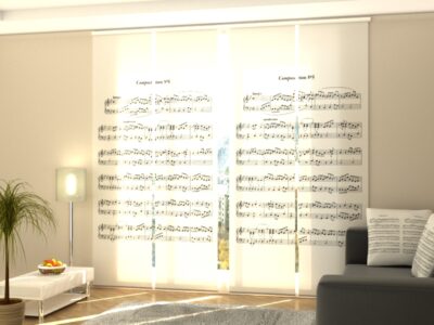 Schiebegardine 4 tlg. Music Note Sheet