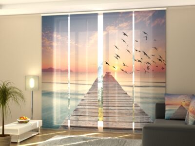 Schiebegardine 4 tlg. 4 Sunrise on the Sea 2
