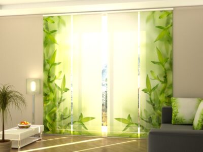 Schiebegardine 4 tlg. Bamboo Green Leaves