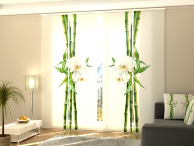 Schiebegardine 4 tlg. Bamboo and White Orchid