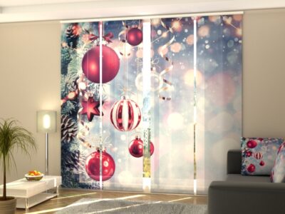 Schiebegardine 4 tlg. Beautiful Christmas Baubles