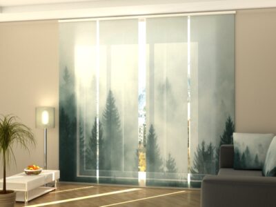 Schiebegardine 4 tlg. Beautiful Fog in the Forest