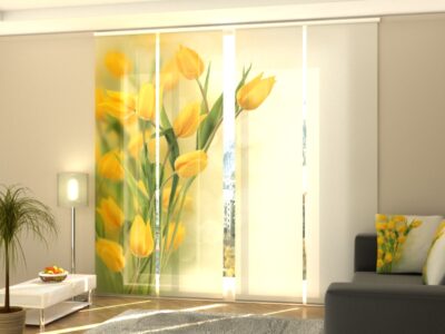 Schiebegardine 4 tlg. Beautiful Yellow Tulips