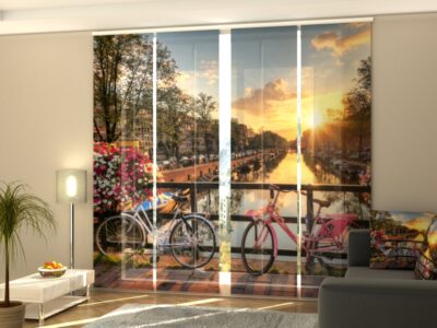 Schiebegardine 4 tlg. Beautiful sunrise over Amsterdam