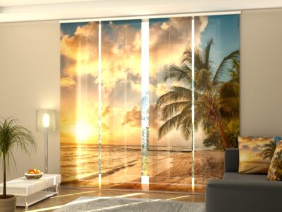 Schiebegardine 4 tlg. Beautiful sunset on a Barbados