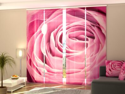 Schiebegardine 4 tlg. Big Pink Rose
