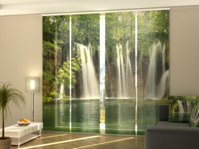 Schiebegardine 4 tlg. Big Waterfall in the Forest