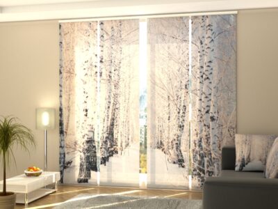 Schiebegardine 4 tlg. Birch Grove in the Snow
