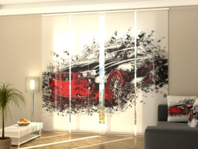 Schiebegardine 4 tlg. Black Art Car