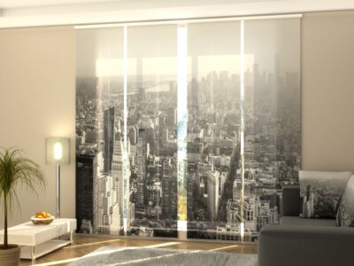Schiebegardine 4 tlg. Black and White Manhattan