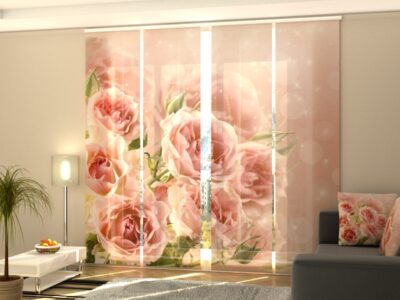 Schiebegardine 4 tlg. Bouquet of Delicate Roses