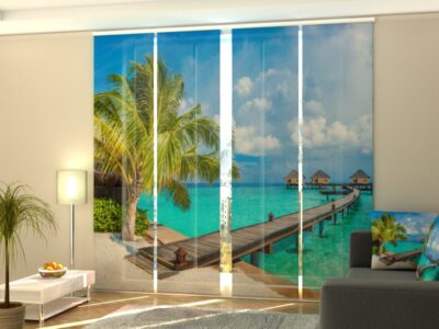 Schiebegardine 4 tlg. Bungalows in the Maldives