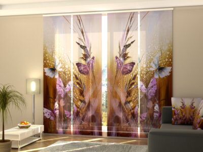 Schiebegardine 4 tlg. Butterflies and Flowers