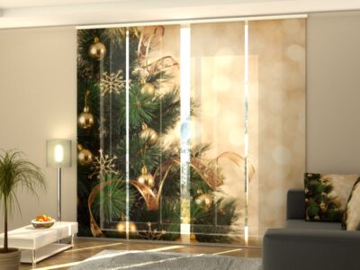 Schiebegardine 4 tlg. Christmas Gold