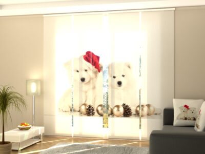 Schiebegardine 4 tlg. Christmas Puppies