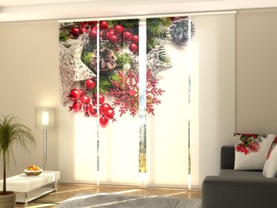 Schiebegardine 4 tlg. Christmas Silver Star