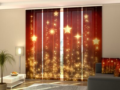 Schiebegardine 4 tlg. Christmas Stars Background