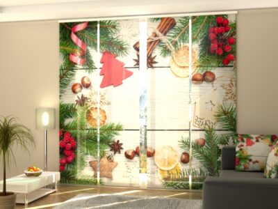 Schiebegardine 4 tlg. Christmas assorted