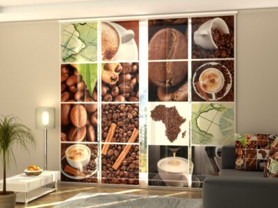Schiebegardine 4 tlg. Coffee Africa