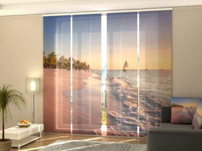 Schiebegardine 4 tlg. Colorful Sunset at the Tropical Beach