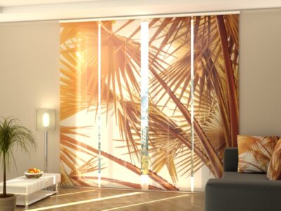 Schiebegardine 4 tlg. Copper Palm Leaves