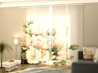 Schiebegardine 4 tlg. Cream Roses