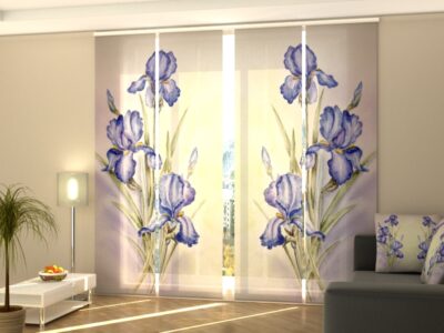 Schiebegardine 4 tlg. Delicate Blue Irises