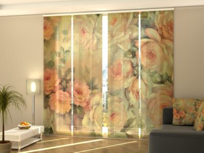 Schiebegardine 4 tlg. Delicate Roses on Canvas
