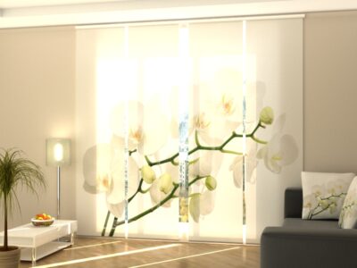 Schiebegardine 4 tlg. Delicate White Orchid
