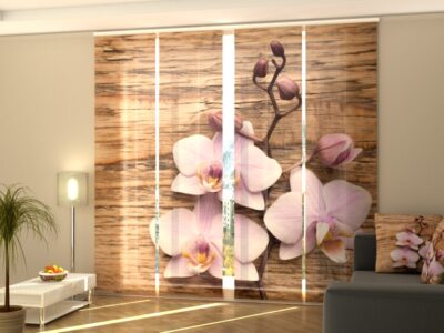 Schiebegardine 4 tlg. Delightful Orchid on the Wood