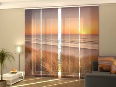 Schiebegardine 4 tlg. Dunes and Beach at Sunset in The Netherlands