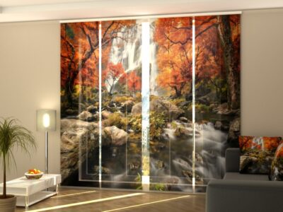 Schiebegardine 4 tlg. Fascinating Autumn Waterfall