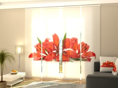 Schiebegardine 4 tlg. Fiery Lilies