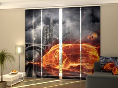 Schiebegardine 4 tlg. Fiery Supercar 2