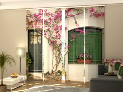 Schiebegardine 4 tlg. Flowers on the Window