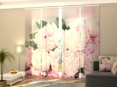Schiebegardine 4 tlg. Fresh Pink Peonies