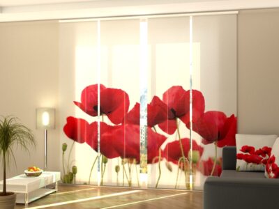 Schiebegardine 4 tlg. Fresh Red Poppies