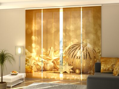 Schiebegardine 4 tlg. Golden Christmas Toys