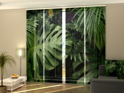 Schiebegardine 4 tlg. Green Tropical Leaves