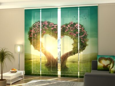 Schiebegardine 4 tlg. Heart Tree