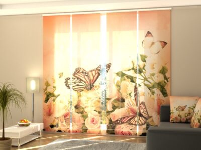 Schiebegardine 4 tlg. Irises and Butterflies