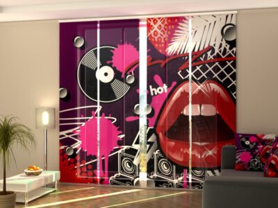 Schiebegardine 4 tlg. Lips and Vinyl