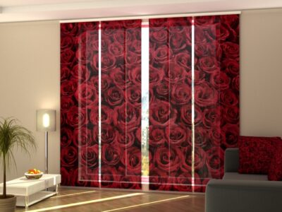 Schiebegardine 4 tlg. Lovely Red Roses