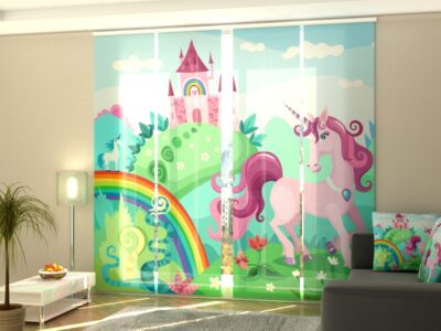 Schiebegardine 4 tlg. Magic Country and Unicorn