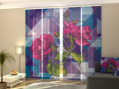 Schiebegardine 4 tlg. Modern Rose