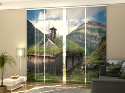 Schiebegardine 4 tlg. Mountain Farm in Norway Fjords