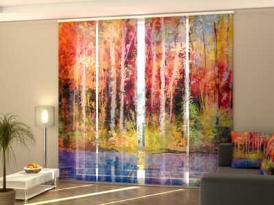 Schiebegardine 4 tlg. Oil Painting Colorful Autumn Trees